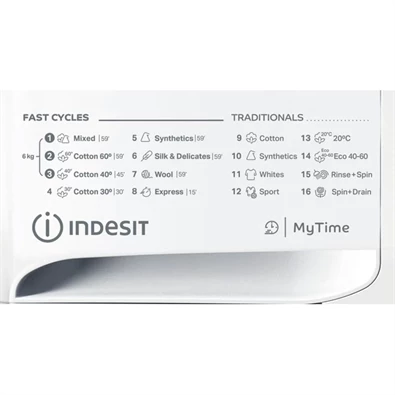 Indesit MTWSE 61252 WK EE fehér, elöltöltős, keskeny, max.1200ford., 6 kg, mosógép