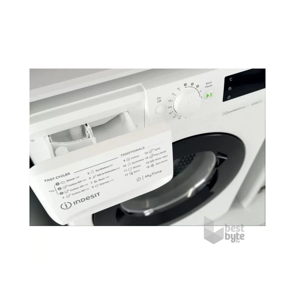 Indesit MTWSE 61294 WK EE fehér, elöltöltős, keskeny, max.1200ford., 6 kg, mosógép (Újszerű)