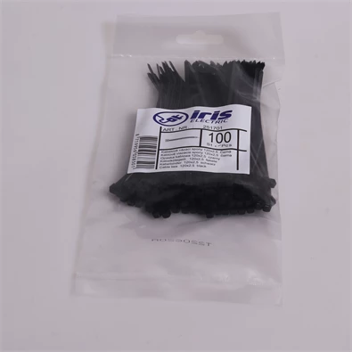 Iris Electric 100 db fekete 160x2,5mm kábelkötegelő, gyorskötöző, kötegelő, UV álló