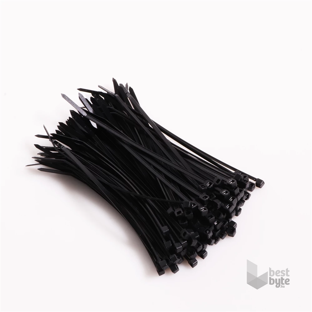 Iris Electric 100 db fekete 200x7,6mm kábelkötegelő, gyorskötöző, kötegelő, UV álló