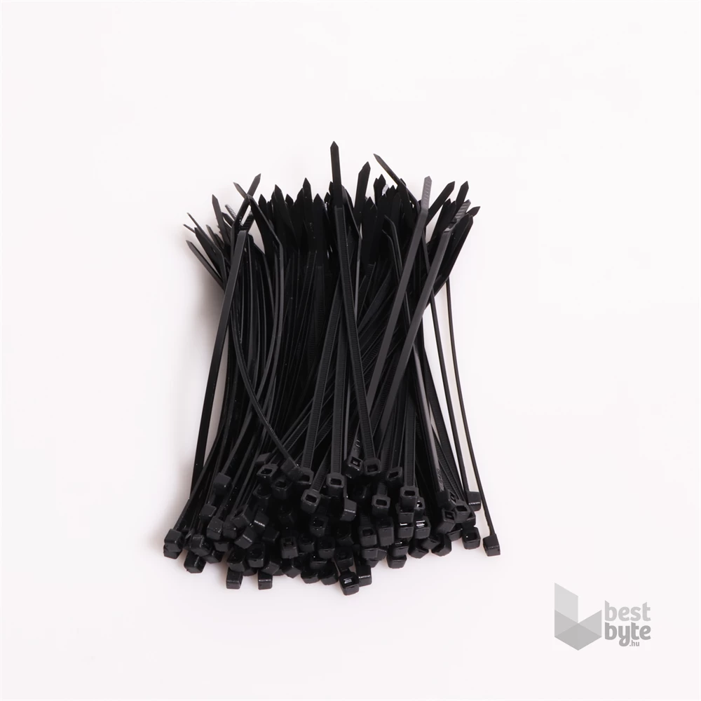 Iris Electric 100 db fekete 250x7,6mm kábelkötegelő, gyorskötöző, kötegelő, UV álló