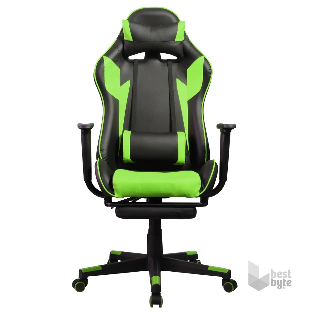 Iris GCH204BE_FT fekete / zöld gamer szék