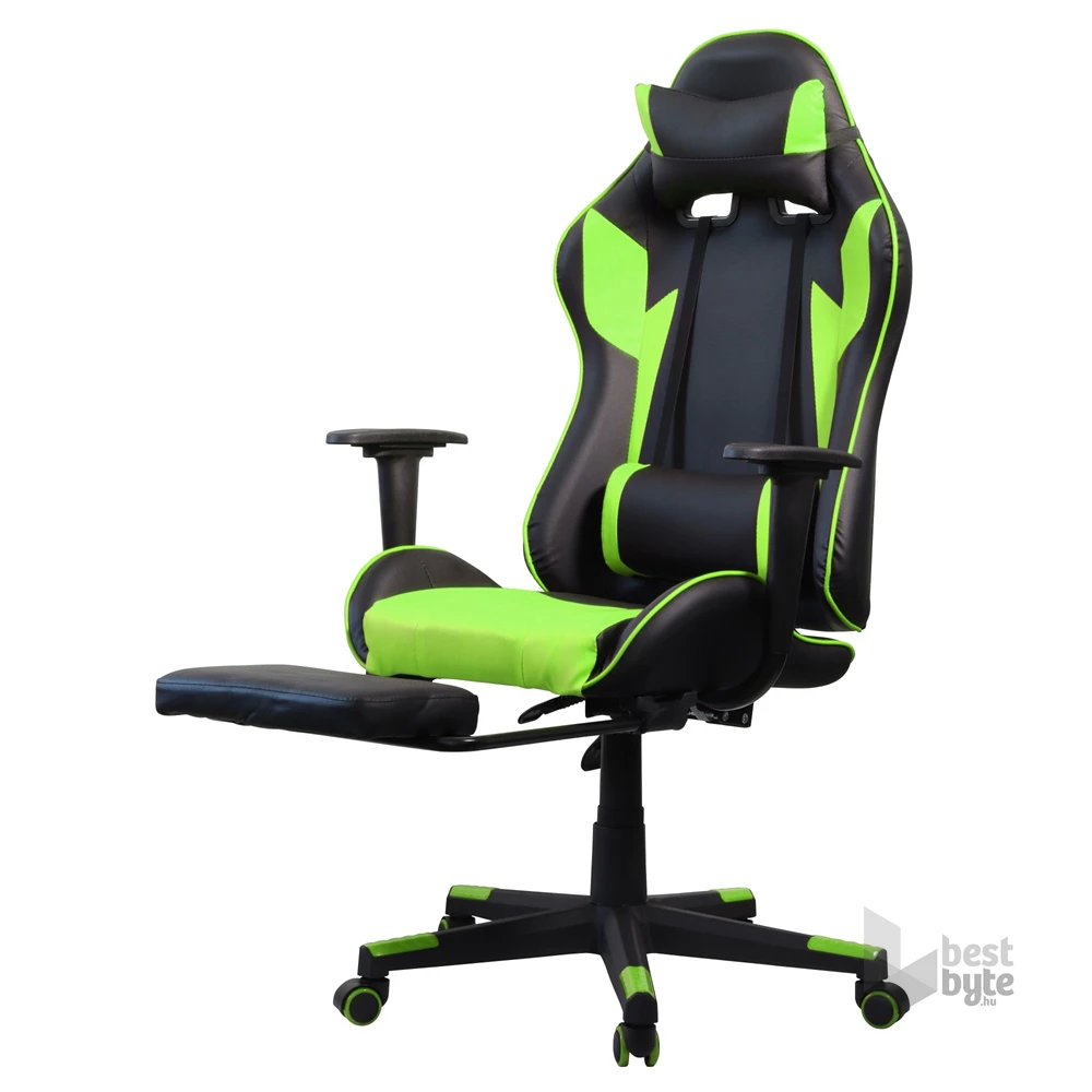 Iris GCH204BE_FT fekete / zöld gamer szék