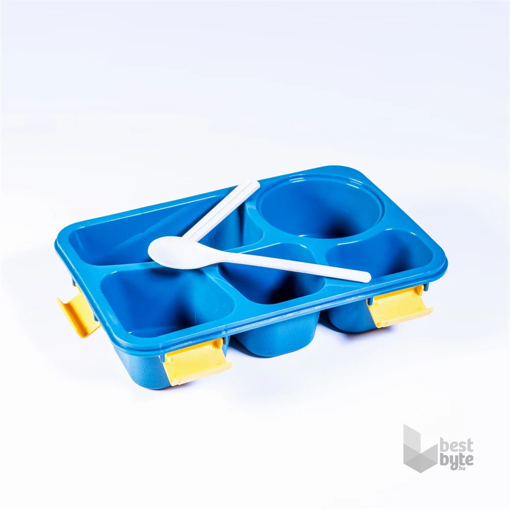 Iris KT-004-BL 5 rekeszes kék műanyag ételhordó doboz
