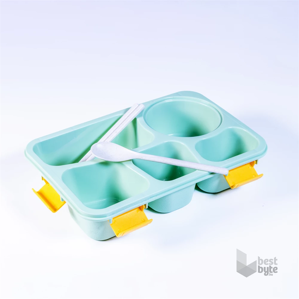 Iris KT-004-GR 5 rekeszes zöld műanyag ételhordó doboz