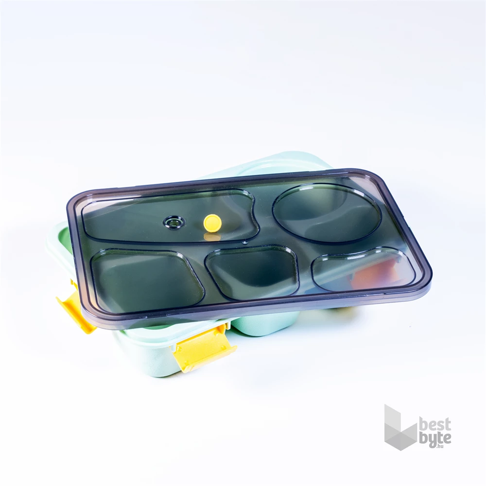 Iris KT-004-GR 5 rekeszes zöld műanyag ételhordó doboz