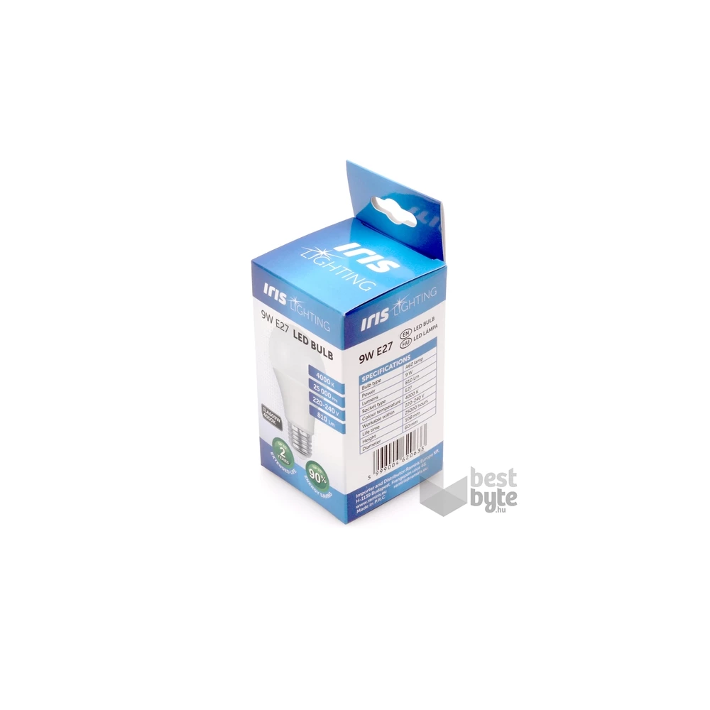 Iris Lighting E27 A60 9W/4000K/810lm LED fényforrás