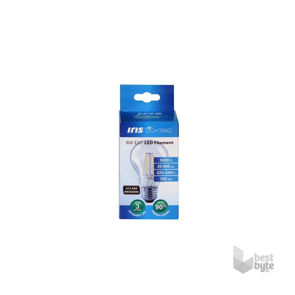 Iris Lighting Filament A Bulb E27 FLA60 8W/3000K/720lm LED fényforrás