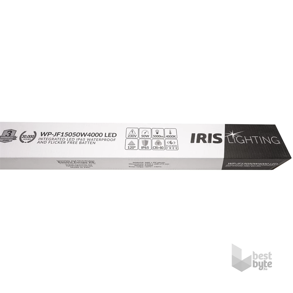 Iris Lighting JF150 integrált LED-es por-és páramentes lámpatest IP65 vibrálás mentes 50W 5000 lm 4000K