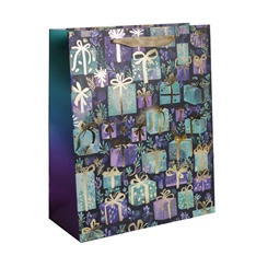 Iris ajándék papírtasak matt kék/lila 26*32 cm
