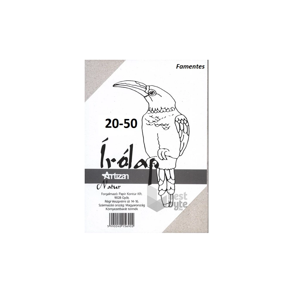 20-50 famentes írólap