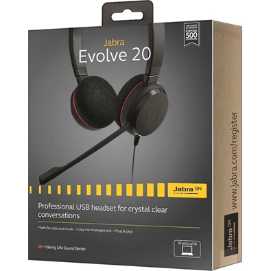 JABRA EVOLVE 20 UC vezetékes sztereo headset