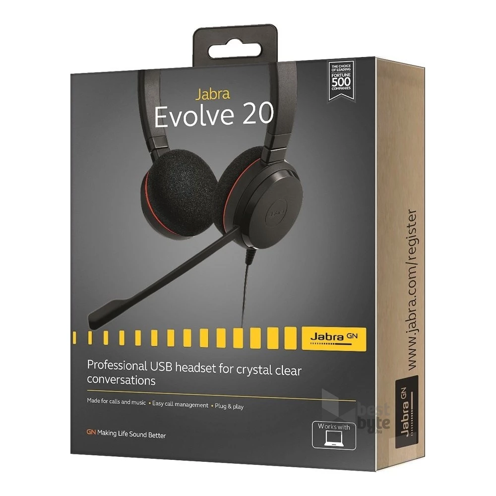 JABRA EVOLVE 20 UC vezetékes sztereo headset