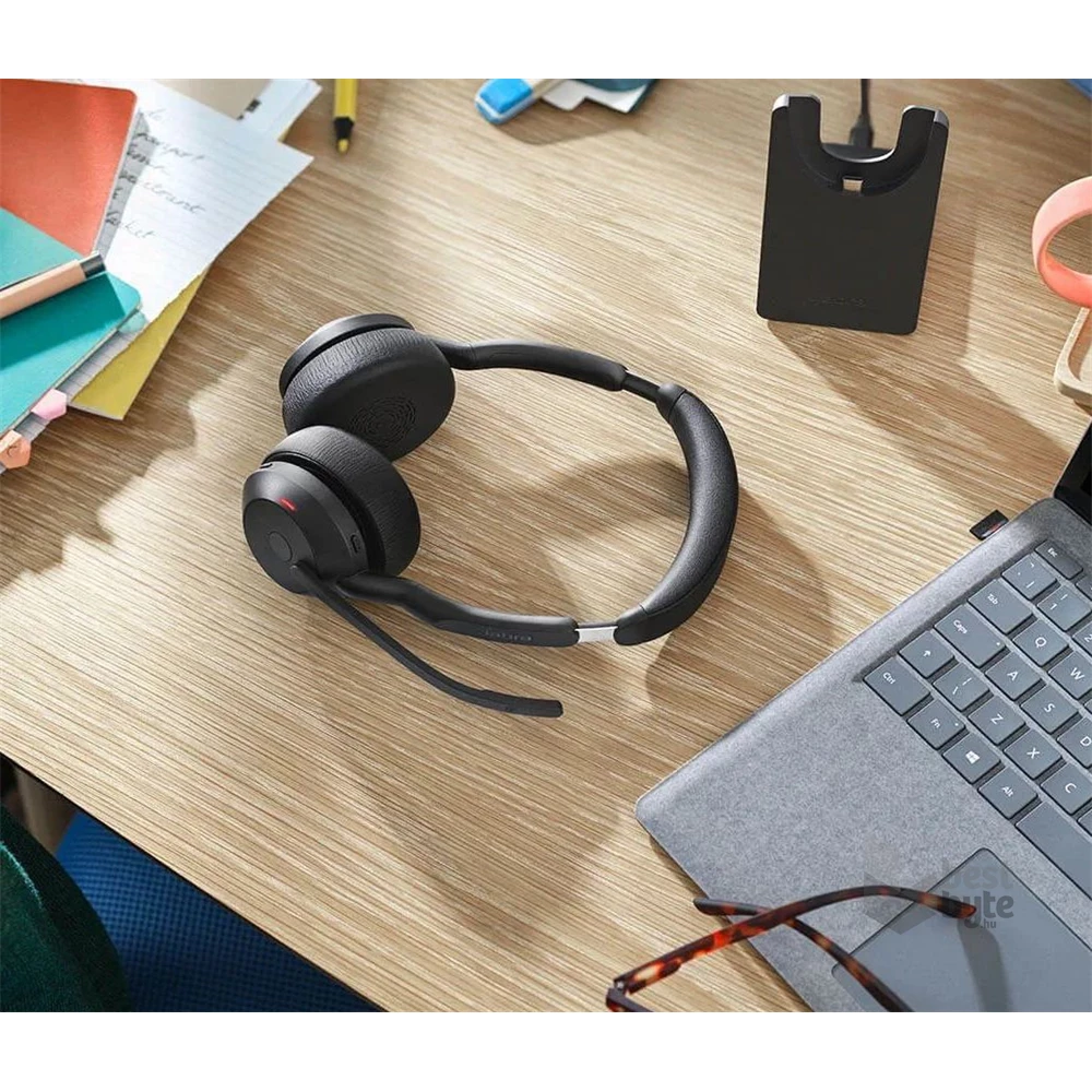 JABRA Evolve2 55 MS Stereo Bluetooth headset + töltőállomás