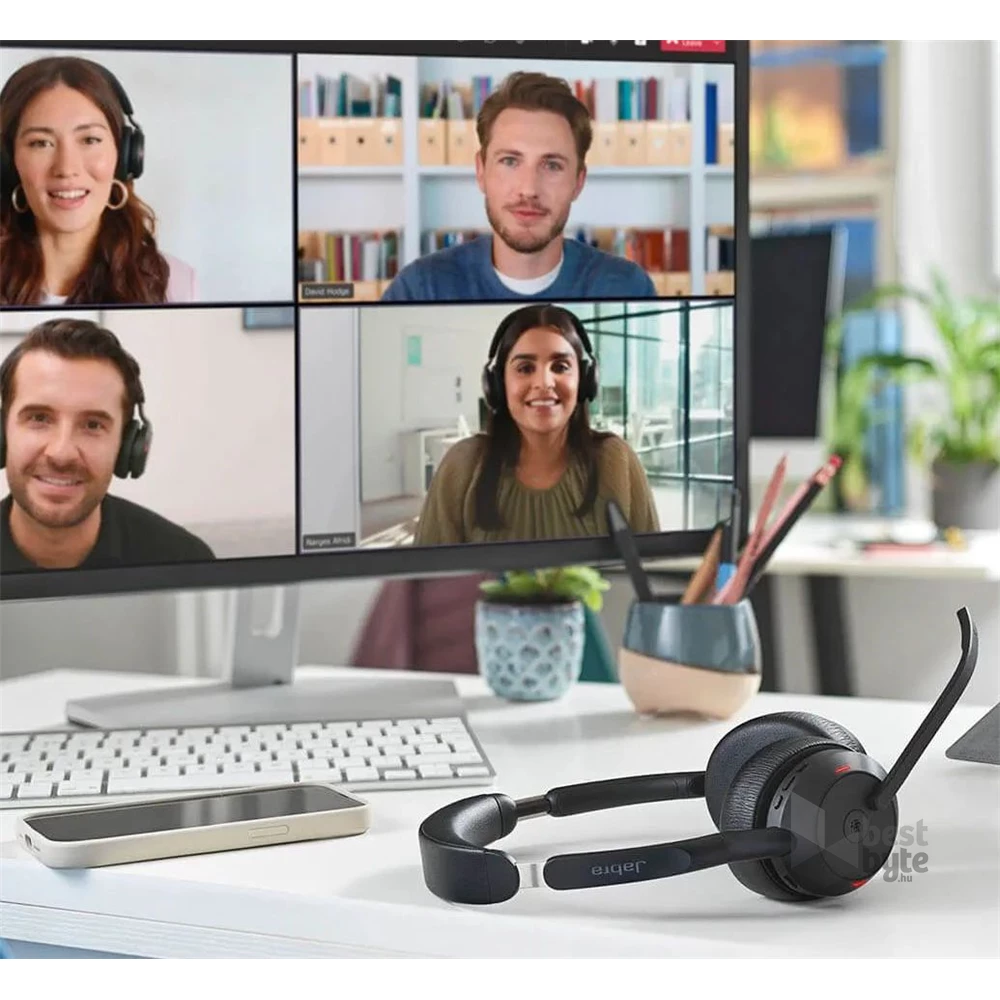 JABRA Evolve2 55 MS Stereo Bluetooth headset + töltőállomás