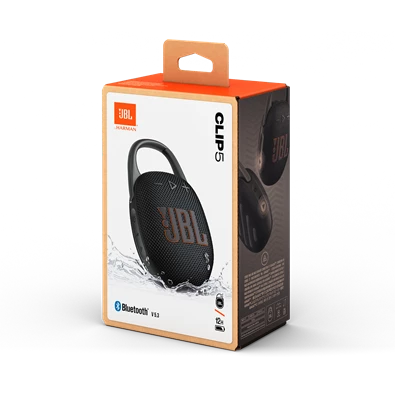 JBL Clip 5 BLK fekete hordozható Bluetooth hangszóró