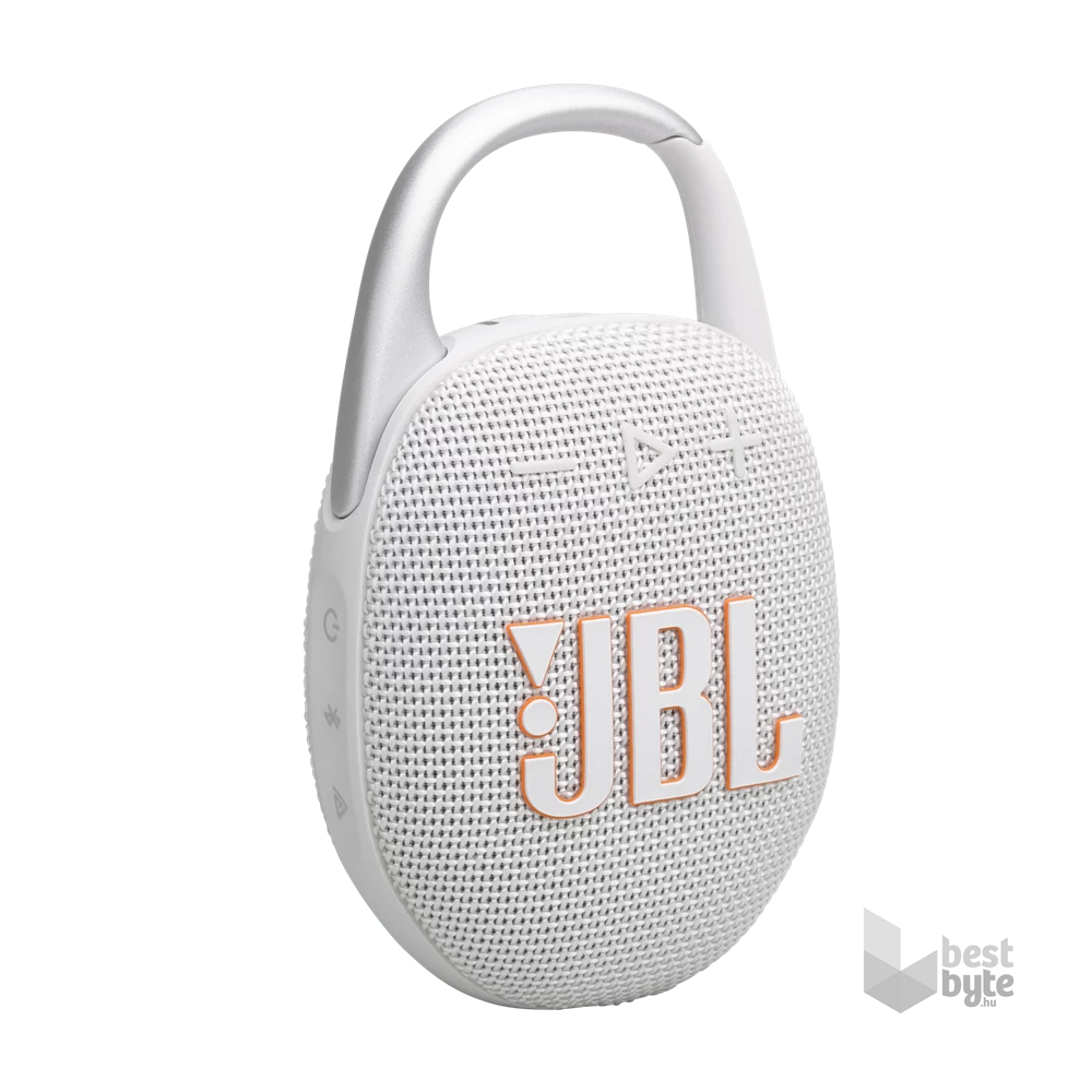 JBL Clip 5 WHT fehér hordozható Bluetooth hangszóró