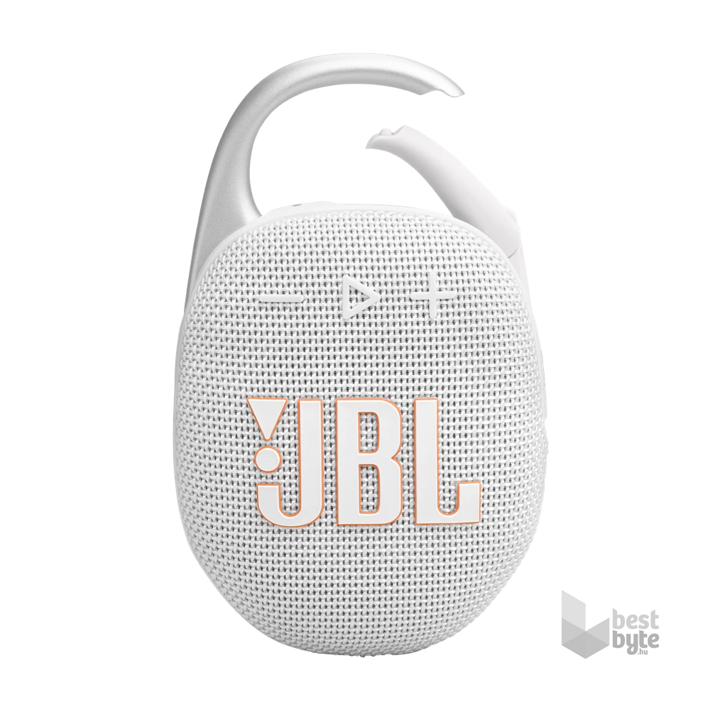 JBL Clip 5 WHT fehér hordozható Bluetooth hangszóró