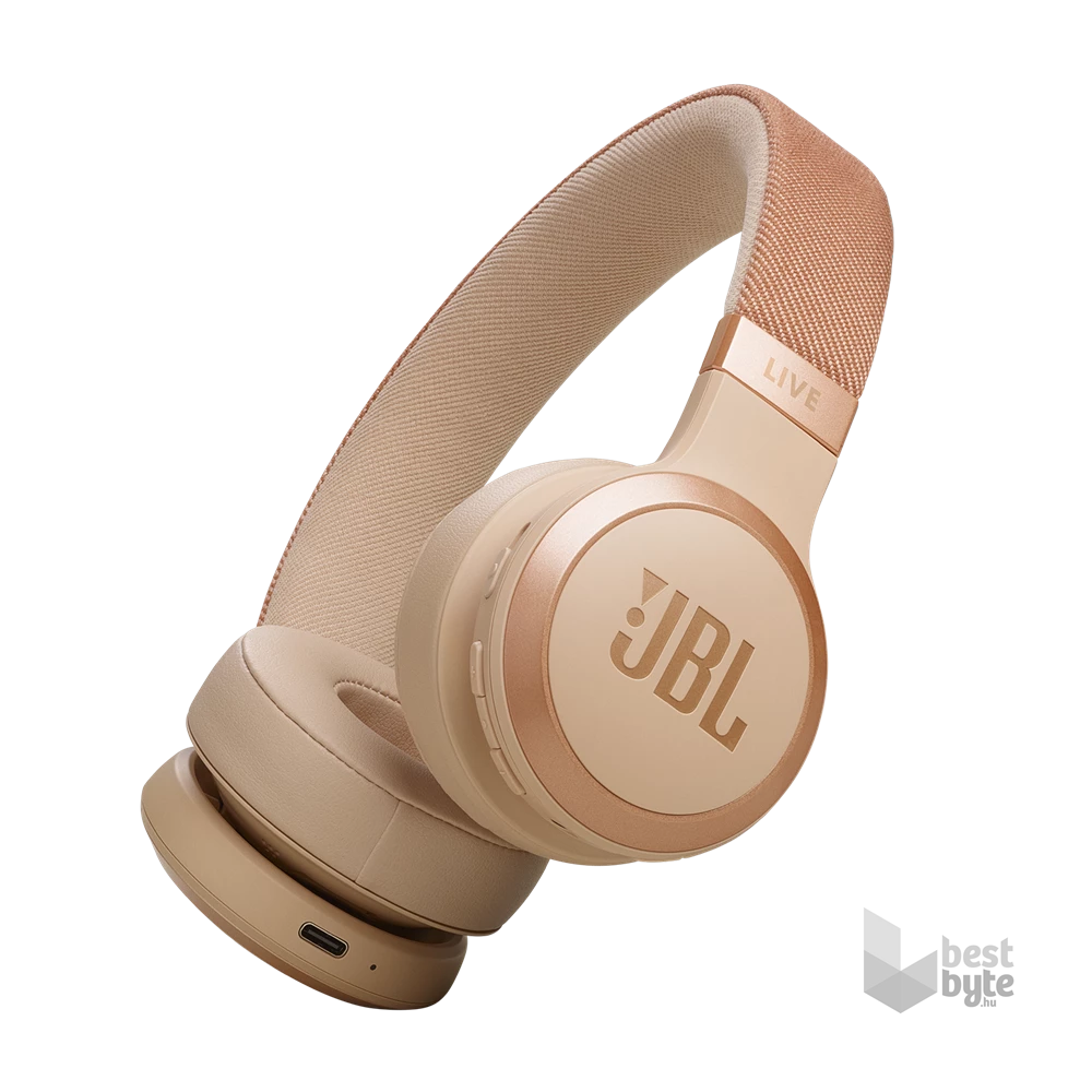 JBL Live 670 NC Bluetooth homok zajszűrős fejhallgató