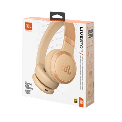 JBL Live 670 NC Bluetooth homok zajszűrős fejhallgató