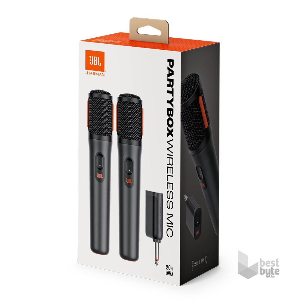 JBL Partybox vezeték nélküli fekete mikrofon (2db)