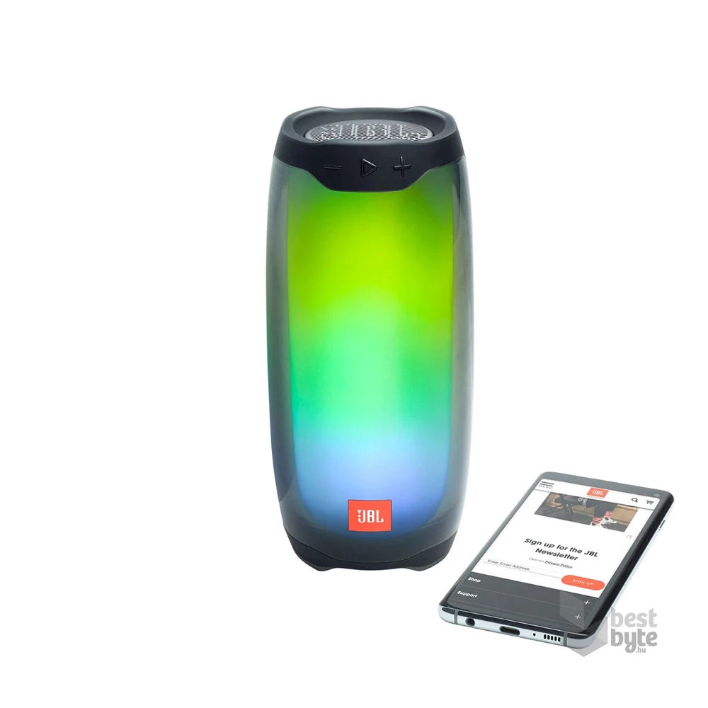 JBL Pulse 4 fekete vízálló LED-es Bluetooth hangszóró
