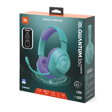 JBL Quantum 360 vezeték nélküli cián gamer headset