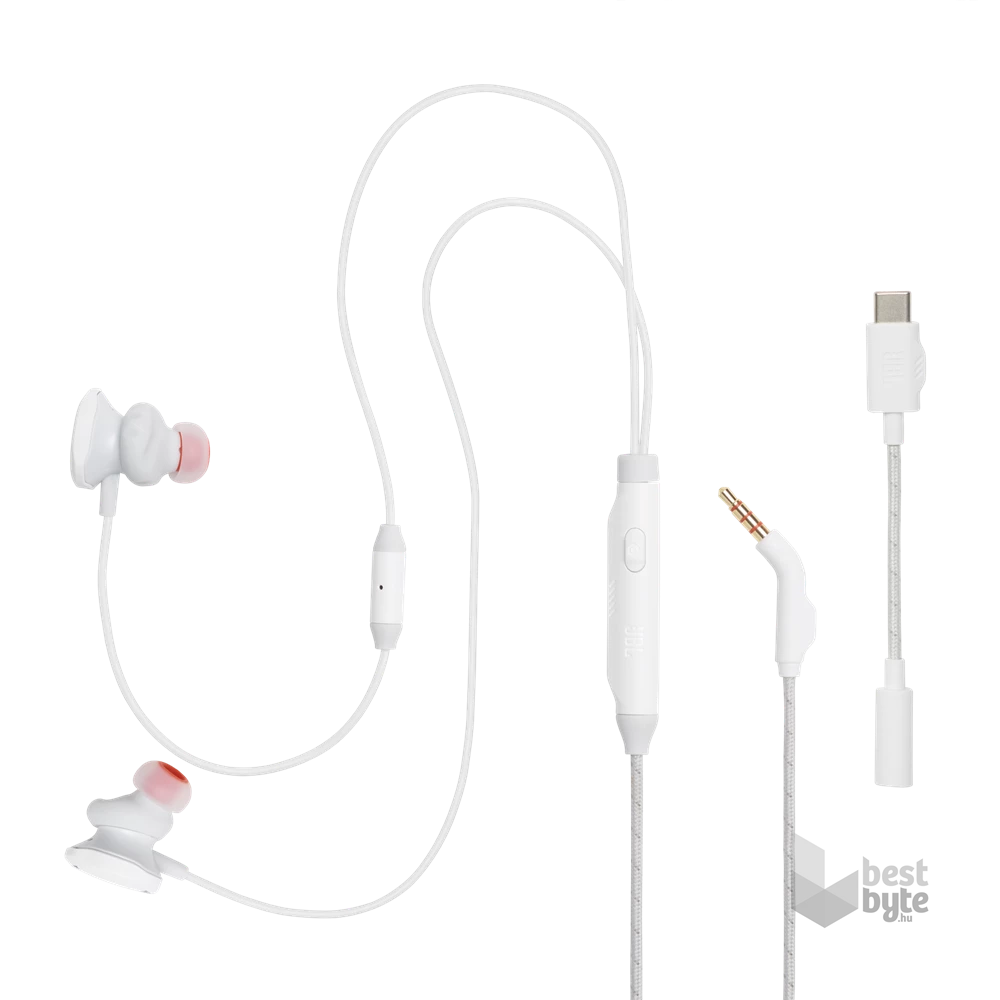 JBL Quantum 50 C vezetékes fehér gamer USB-C fülhallgató