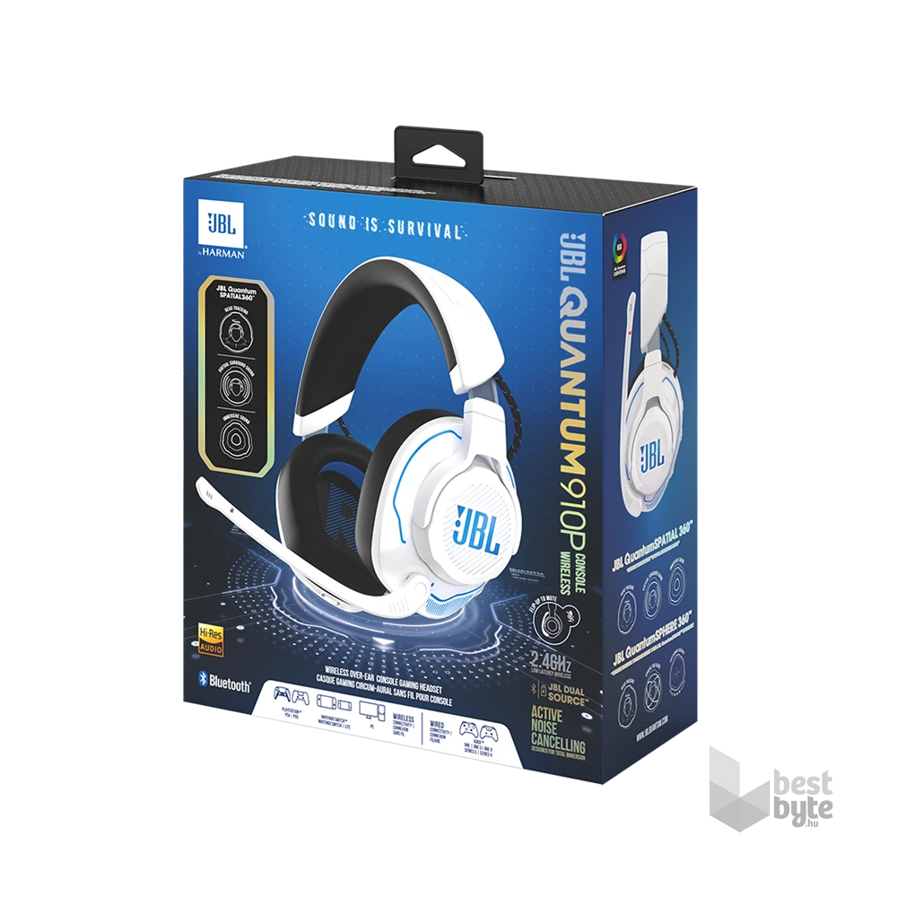 JBL Quantum P 910 WL vezeték nélküli fehér-kék gamer headset