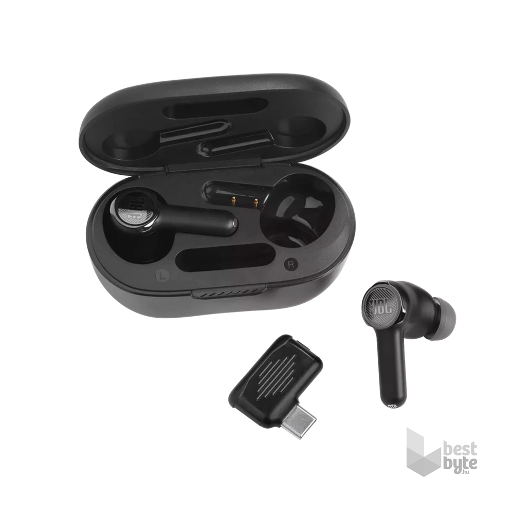 JBL Quantum True Wireless Bluetooth fekete zajszűrős gamer fülhallgató
