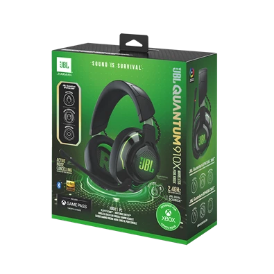 JBL Quantum X 910 WL vezeték nélküli fekete-zöld gamer headset