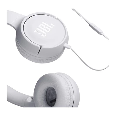 JBL T500WHT mikrofonos fehér fejhallgató