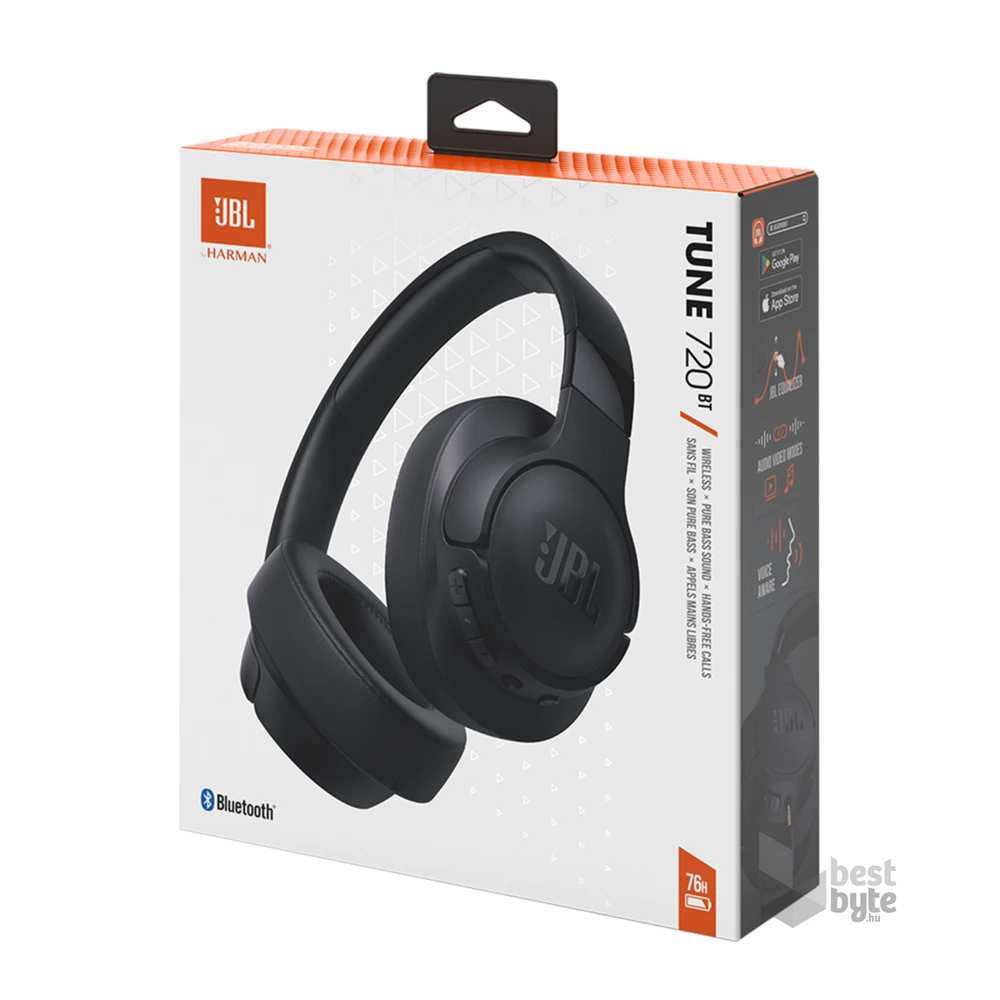 JBL T720BTBLK Bluetooth fekete fejhallgató