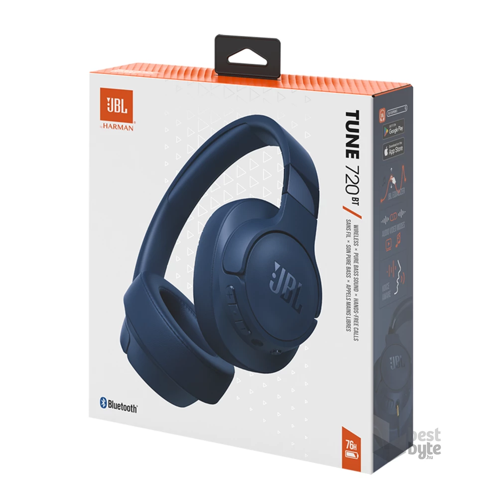 JBL T720BTBLU Bluetooth kék fejhallgató