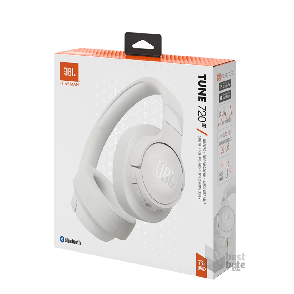 JBL T720BTWHT Bluetooth fehér fejhallgató