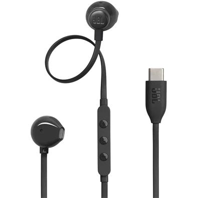 JBL T 305 C BLK vezetékes USB C mikrofonos fekete fülhallgató