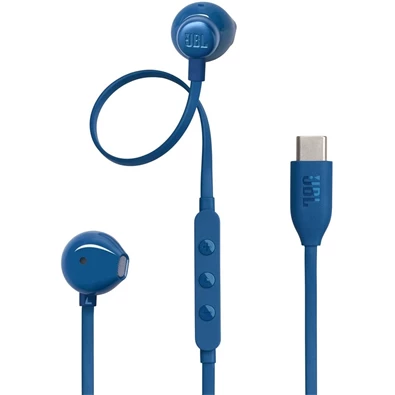 JBL T 305 C BLU vezetékes USB C mikrofonos kék fülhallgató