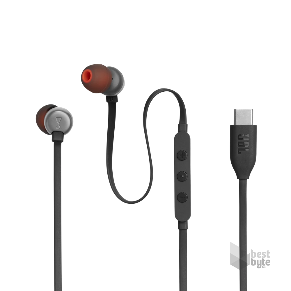 JBL T 310 C BLK vezetékes USB C mikrofonos fekete fülhallgató