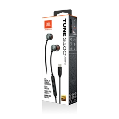 JBL T 310 C BLK vezetékes USB C mikrofonos fekete fülhallgató