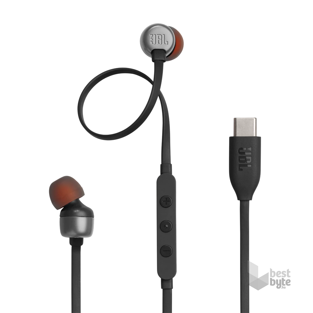 JBL T 310 C BLK vezetékes USB C mikrofonos fekete fülhallgató