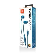 JBL T 310 C BLU vezetékes USB C mikrofonos kék fülhallgató