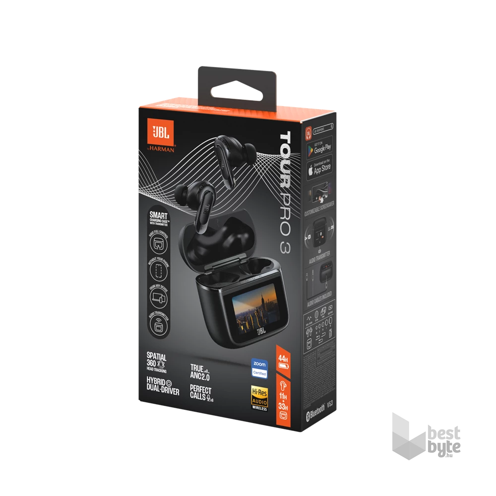 JBL Tour Pro 3 True Wireless Bluetooth zajszűrős fekete fülhallgató