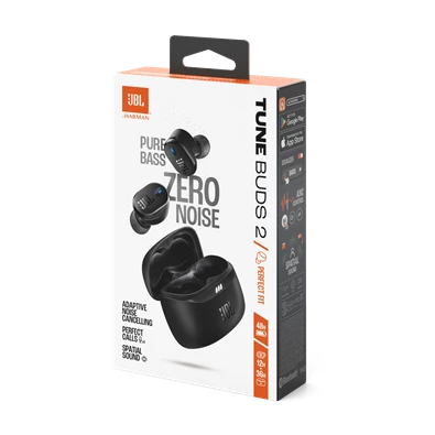 JBL Tune Buds 2 True Wireless Bluetooth zajszűrős fekete fülhallgató