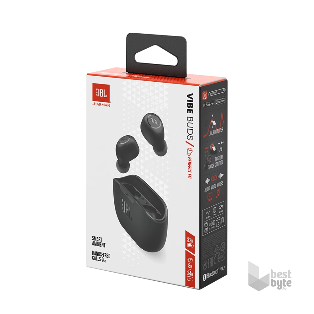 JBL Vibe Buds True Wireless Bluetooth fekete fülhallgató