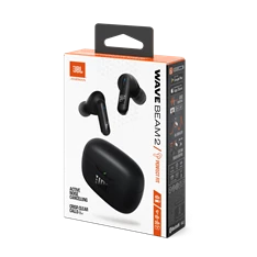 JBL Wave Beam 2 True Wireless Bluetooth aktív zajszűrős fekete fülhallgató
