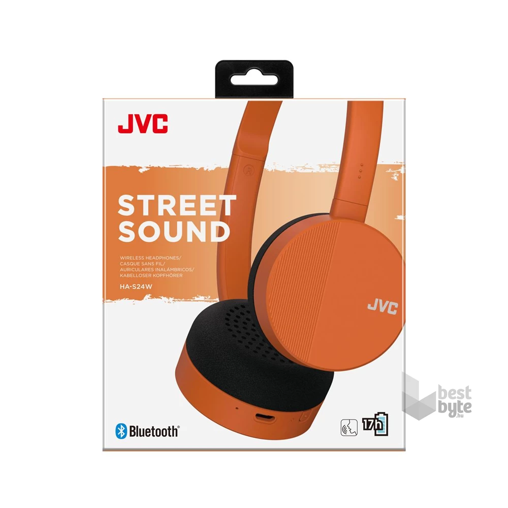 JVC HA-S24W-D Bluetooth narancs fejhallgató