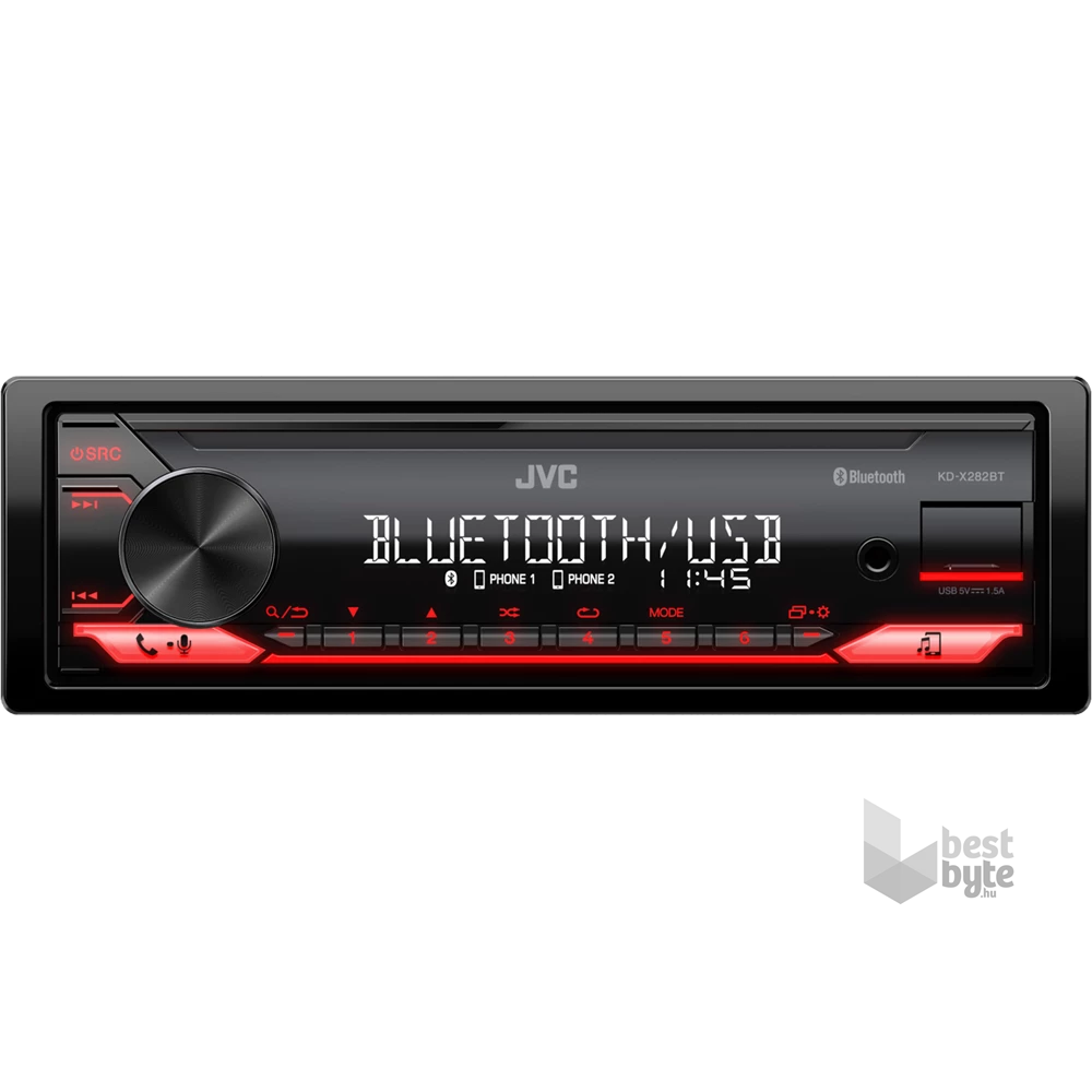 JVC KD-X282BT Bluetooth/USB/AUX mechanika nélküli autóhifi fejegység