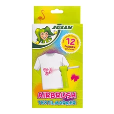 Jolly Airbrush Textile 12 darabos kétvégű színes textilmarker utántöltő készlet Jolly Airbrush Textile 12 darabos kétvégű színes textilmarker utántöltő készlet