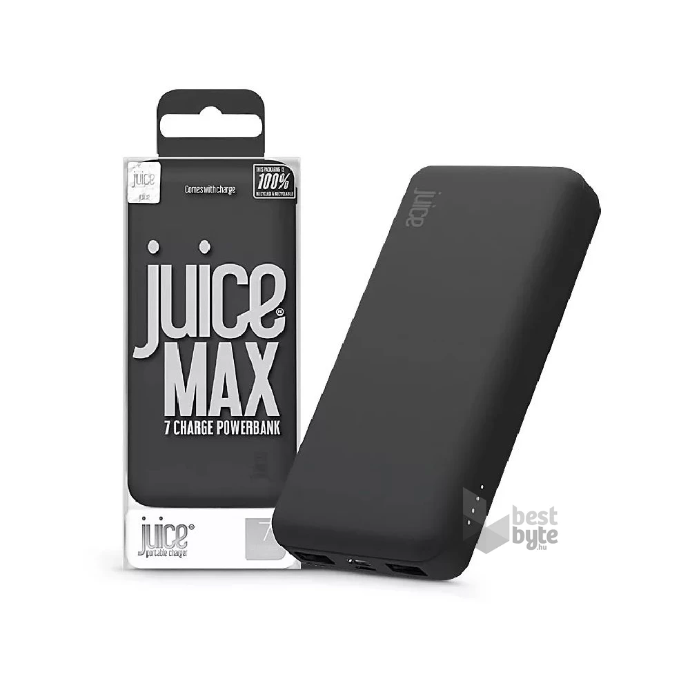 Juice JUI-PBANK-MAX-20000MA-ECO-BLK MAX 20000mAh 20W fekete power bank