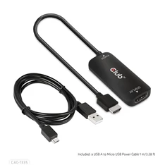 Club3D CAC-1335 HDMI + Micro USB - DisplayPort 4K120Hz/8K30Hz aktív adapter